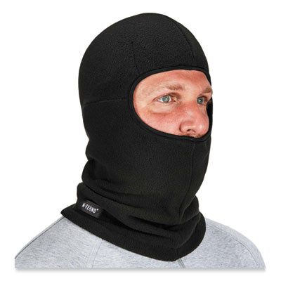 N-Ferno 6893Z Balaclava With Zipper For Bump Cap Insert, Polyester Fleece, One Size Fit Most, Black
