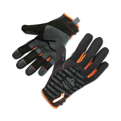 Proflex 810 Reinforced Utility Gloves, En388: 3121X, 9" Long, Large, Black, Pair