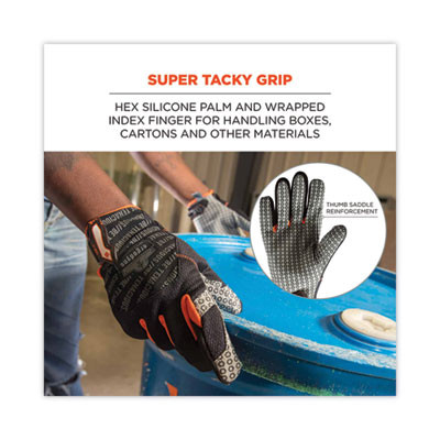 Proflex 821 Smooth Surface Handling Gloves, Medium, Black, Pair