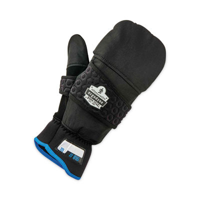 Proflex 816 Thermal Flip-Top Gloves, En388: 3423X, 9" Long, Small, Black, Pair