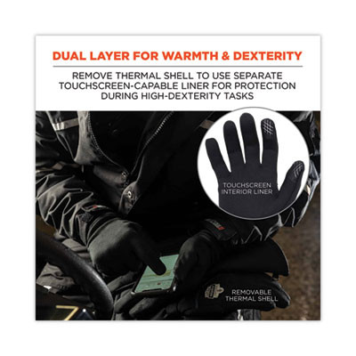 Proflex 825Wp Thermal Waterproof Winter Work Gloves, Xx-Large, Black, Pair