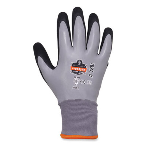 Proflex 7501 Coated Waterproof Winter Gloves, En388: 2131X, 10" Long, Small, Gray, Pair