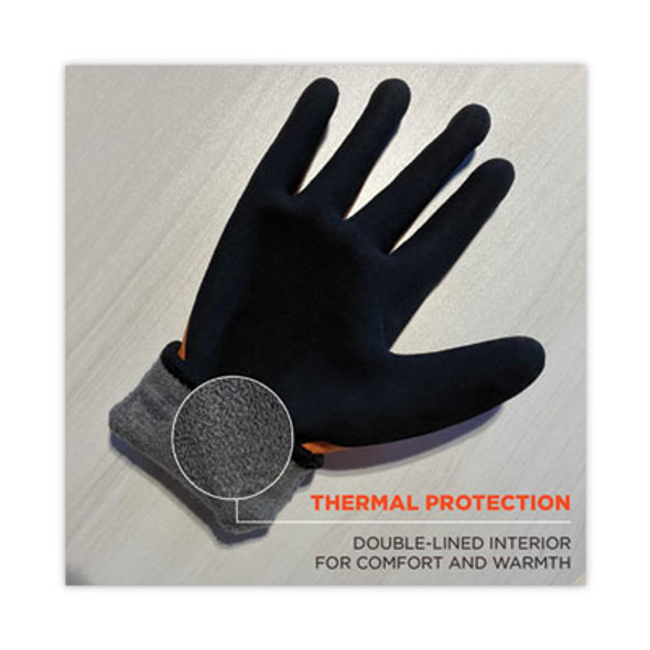 Proflex 7551 Ansi A5 Coated Waterproof Cr Gloves, En388: 4X43E, 10.5" Long, Large, Orange, Pair