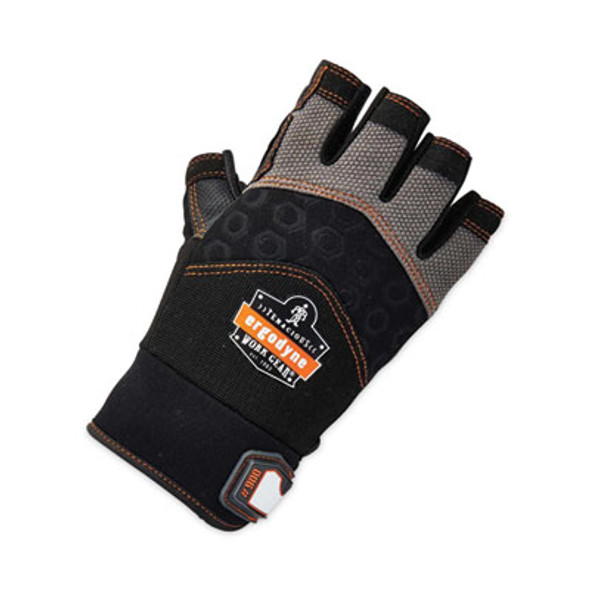 Proflex 900 Half-Finger Impact Gloves, En388: 1121X, Small, Black, Pair