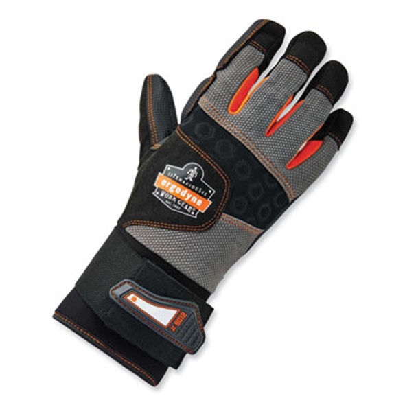 Proflex 9012 Certified Av Gloves + Wrist Support, En388: 2121X, 15.5" Long, Xx-Large, Black, Pair