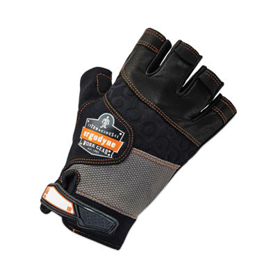 Proflex 901 Half-Finger Leather Impact Gloves, En388: 3122X, Xx-Large, Black, Pair