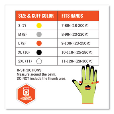 Proflex 7041-Case Ansi A4 Nitrile Coated Cr Gloves, En388: 4X42D, 12" Long, Xx-Large, Lime, 144 Pairs/Carton