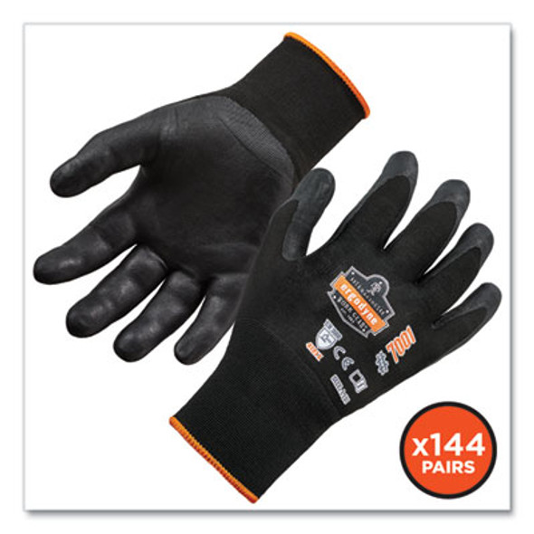 Proflex 7001-Case Nitrile Coated Gloves, En388: 4121X, 9.25" Long, Xx-Large, Black, 144 Pairs/Carton