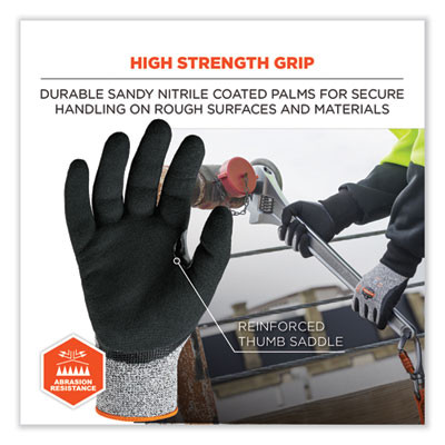 Proflex 7031-Case Ansi A3 Nitrile-Coated Cr Gloves, En388: 4X42C, 10.5" Long, Xx-Large, Gray, 144 Pairs/Carton
