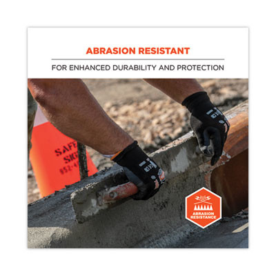 Proflex 7001 Nitrile-Coated Gloves, En388: 4121X, 9" Long, Large, Black, Pair