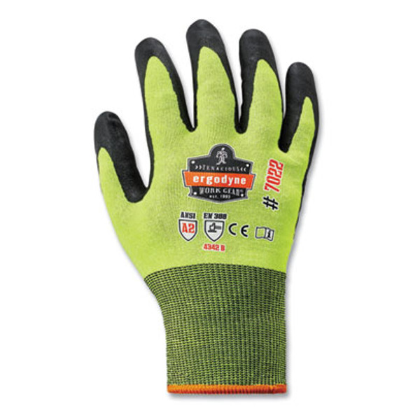 Proflex 7022 Ansi A2 Coated Cr Gloves Dsx, En388: 4342B, 8.75" Long, Medium, Lime, Pair