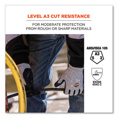 Proflex 7031 Ansi A3 Nitrile-Coated Cr Gloves, En388: 4X42C, 10.5" Long, Xx-Large, Gray, Pair