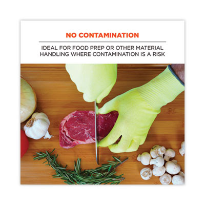 Proflex 7040 Ansi A4 Cr Food Grade Gloves, En388: 2X4Xd, Reversible, 10" Long, Small, Lime, 144 Pairs/Carton