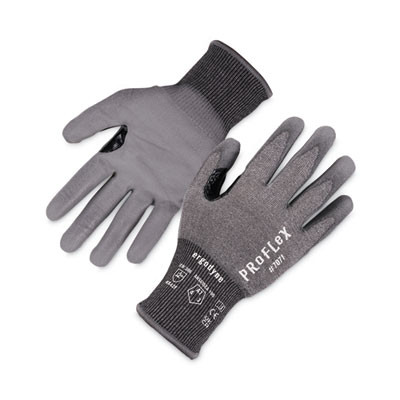Proflex 7071 Ansi A7 Pu Coated Cr Gloves, En388: 4X42F, 9" Long, Xx-Large, Gray, 12 Pairs