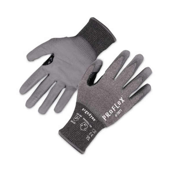 Proflex 7071 Ansi A7 Pu Coated Cr Gloves, En388: 4X42F, 9" Long, Medium, Gray, Pair