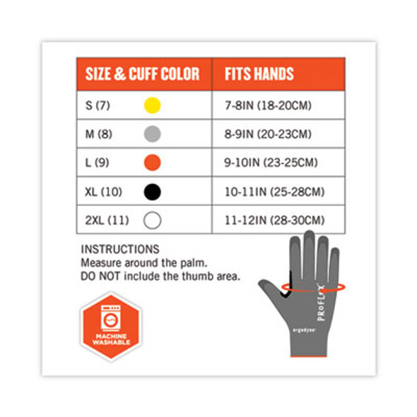 Proflex 7071 Ansi A7 Pu Coated Cr Gloves, En388: 4X42F, 9" Long, Large, Gray, Pair