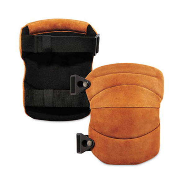 Proflex 230Ltr Leather Knee Pads, Wide Soft Cap, Buckle Closure, One Size Fits Most, Brown, Pair