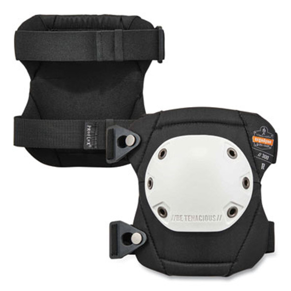 Proflex 300 Knee Pads, Rounded Hard Cap, Buckle Closure, One Size Fits Most, White Cap, Pair