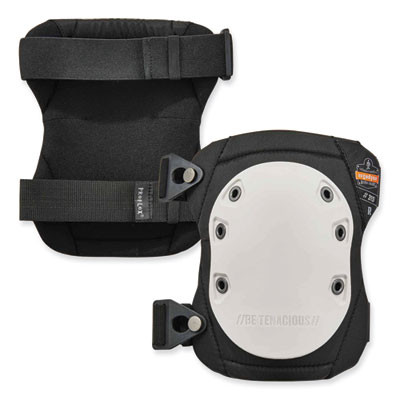 Proflex 315 Abrasion-Resistant Knee Pads, Long Textured White Hard Cap, Buckle Closure, Pair