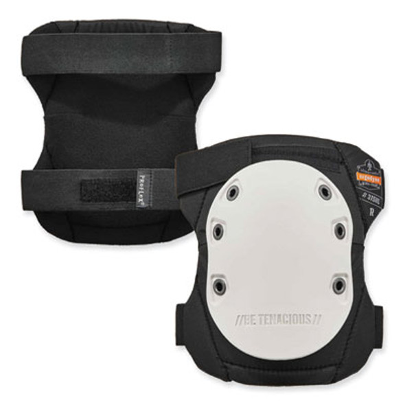 Proflex 315Hl Abrasion-Resistant Knee Pad, Long Textured White Hard Cap, Hook And Loop Closure, Pair
