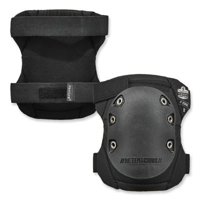 Proflex 335Hl Slip-Resistant Black Rubber Cap Knee Pads, Hook And Loop Closure, Pair