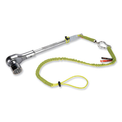 Squids 3100 Lanyard With Aluminum Carabiner + Cinch-Loop, 10 Lb Max Working Capacity, 35" To 45" Long, Lime