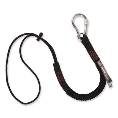 Squids 3105 Tool Lanyard With Aluminum Carabiner + Cinch-Loop, 15 Lb Max Working Capacity, 32" To 48" Long, Black