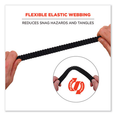 Squids 3105 Tool Lanyard With Aluminum Carabiner + Cinch-Loop, 15 Lb Max Working Capacity, 32" To 48" Long, Black