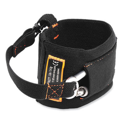 Squids 3114 Pull-On Wrist Lanyard With Stainless Steel Carabiner, 3Lb Max Working Capacity, 7.5" Long, Black