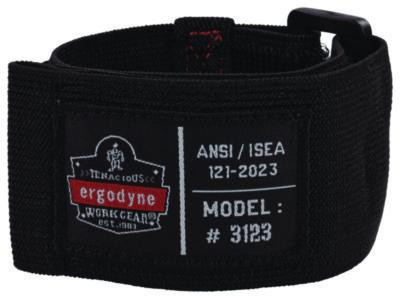 Squids 3123 Tool Wristband With D-Ring Anchor, 5 Lb Max Working Capacity, 18" Long, Black