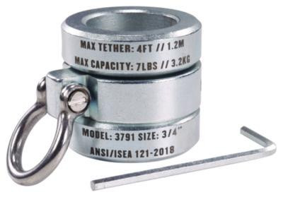 Squids 3791 Sleever/Connecting Bar Lock Collar With Tool Attachment Point, 7 Lb Max Working Capacity, 0.75" Long, Silver