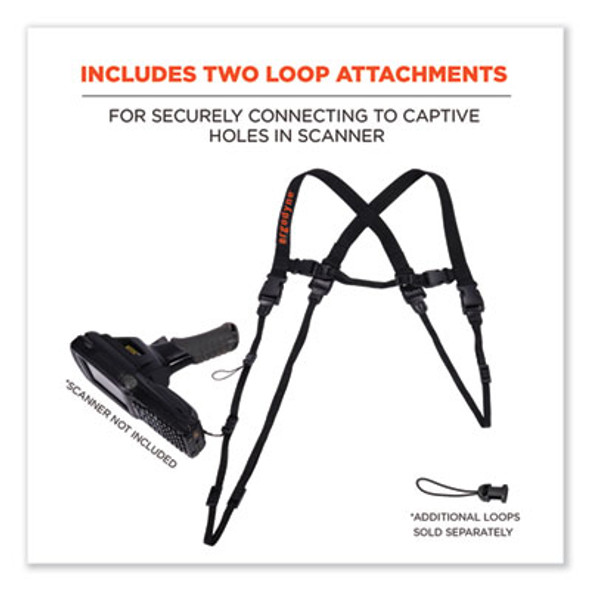 Squids 3132 Barcode Scanner Lanyard Harness, Large: 20" Arm Strap, 43" Lanyard Strap, Hi-Vis Lime