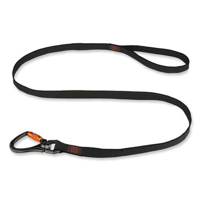 Squids 3129 Tool Lanyard With Double-Locking Swivel Carabiner + Loop, 40 Lb Max Working Capacity, 76" Long, Black