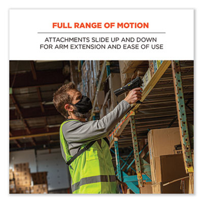 Squids 3138 Padded Barcode Scanner Lanyard Harness, 33" Arm Strap s,18.5" Lanyard ,Black/Orange/Gray