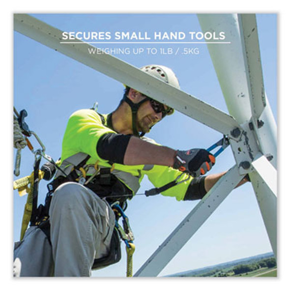 Squids 3000 Retractable Tool Lanyard With Carabiner Anchor, 1 Lb Working Capacity, 48" Long, Black