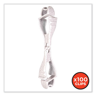 Squids 3400 Dual Clip Glove Clip Holder, 1 x 1 x 6.5, Acetal Copolymer, Granite, 100/Pack