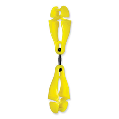 Squids 3420 Dual Clip Swivel Glove Clip Holder, 1 x 0.6 x 5.5, Acetal Copolymer, Lime, 100/Pack