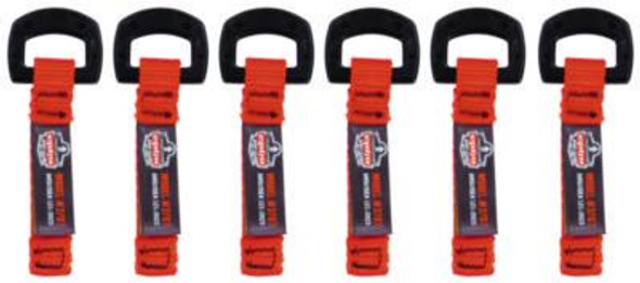 Squids 3707 Web Tool Tether Attachment w/ Non-Conductive D-Ring Tool Tails, 2 Lb Max Working Capacity, 3.5", Orange, 6/Pack