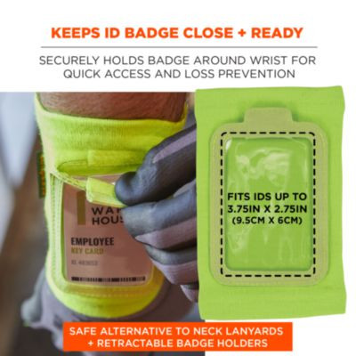 Squids 3388 Wrist Id/Badge Holder, Vertical, Lime, 3.5 x 5.5 Holder, 2.75 x 3.75 Insert