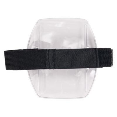 Squids 3386 Arm Band Id/Badge Holder, Vertical, Black/Clear, 3.75 x 4.25 Holder, 2.5 x 4 Insert, 10/Pack