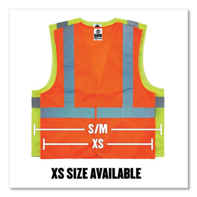 Glowear 8205Hl Class 2 Super Economy Mesh Vest, Polyester, Lime, X-Small