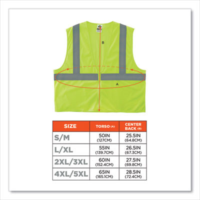 Glowear 8205Z Class 2 Super Economy Mesh Vest, Polyester, Lime, Small/Medium