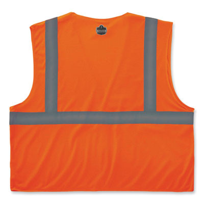 Glowear 8210Hl Class 2 Economy Mesh Hook And Loop Vest, Polyester, 2X-Large/3X-Large, Orange