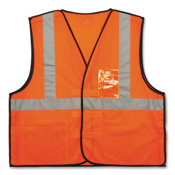 Glowear 8216Ba Class 2 Breakaway Mesh Id Holder Vest, Polyester, Small/Medium, Orange