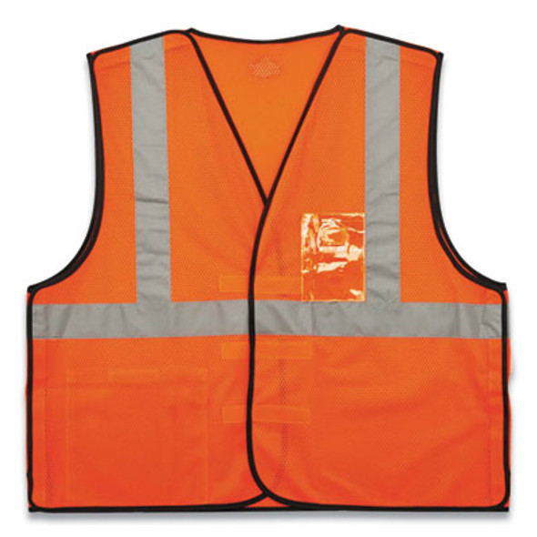 Glowear 8216Ba Class 2 Breakaway Mesh Id Holder Vest, Polyester, Large/X-Large, Orange