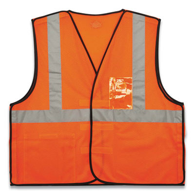 Glowear 8216Ba Class 2 Breakaway Mesh Id Holder Vest, Polyester, Large/X-Large, Orange