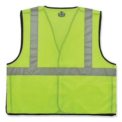 Glowear 8216Ba Class 2 Breakaway Mesh Id Holder Vest, Polyester, Small/Medium, Lime