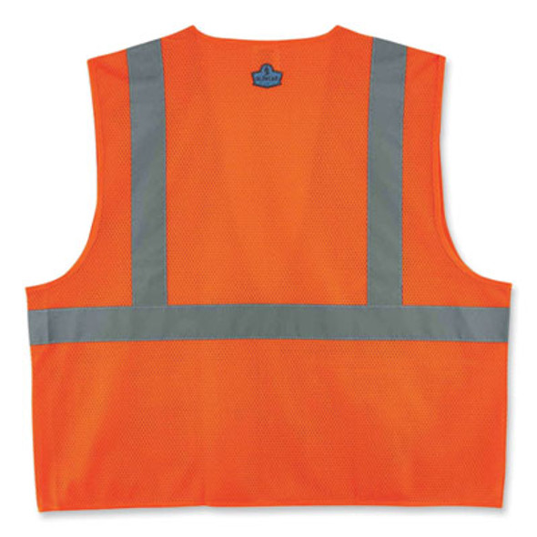 Glowear 8220Z Class 2 Standard Mesh Zipper Vest, Polyester, Large/X-Large, Orange