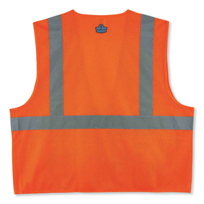 Glowear 8220Z Class 2 Standard Mesh Zipper Vest, Polyester, 2X-Large/3X-Large, Orange