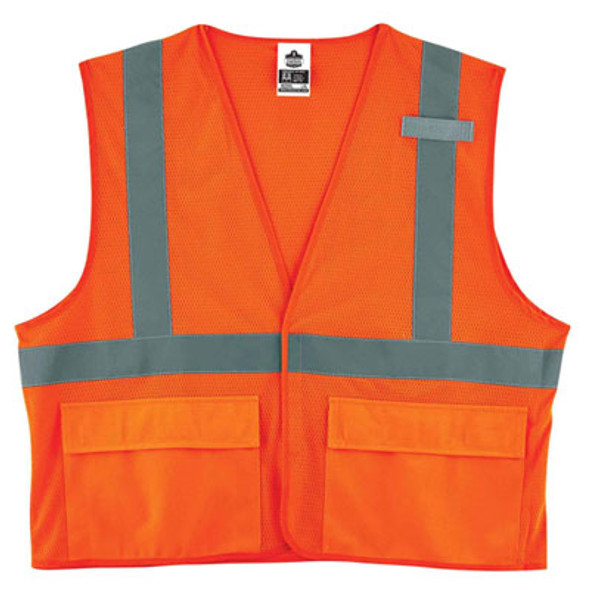 Glowear 8220Hl Class 2 Standard Mesh Hook And Loop Vest, Polyester, Large/X-Large, Orange